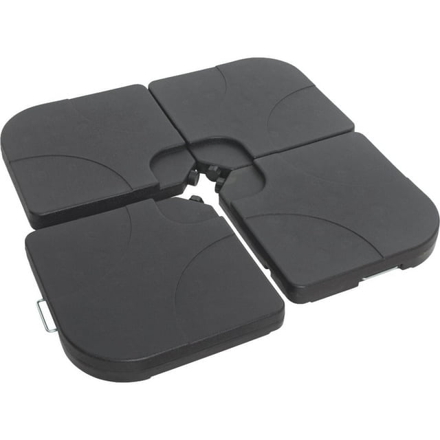 VTOY 4-Piece Cantilever Offset Patio Umbrella Base Stand, Fills Up to 160lbs Sand or Water Square Patio Umbrella Stand Black