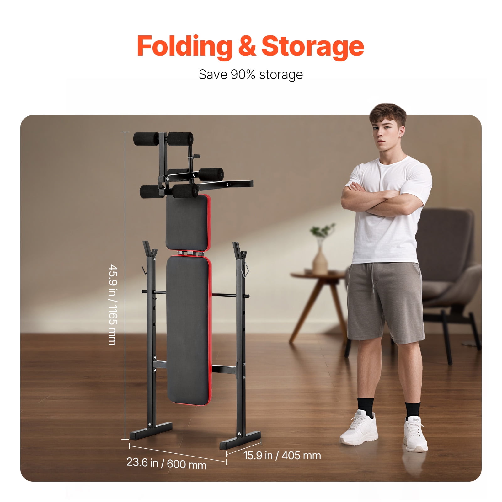 KFFKFF Strength Training Bench, Versatile Adjustable Workout Bench for Comprehensive Body Exercise, 380lbs Capacity Fitness Incline Bench for Home Gym, Rapid Folding & Swift Adjustment Flat Bench