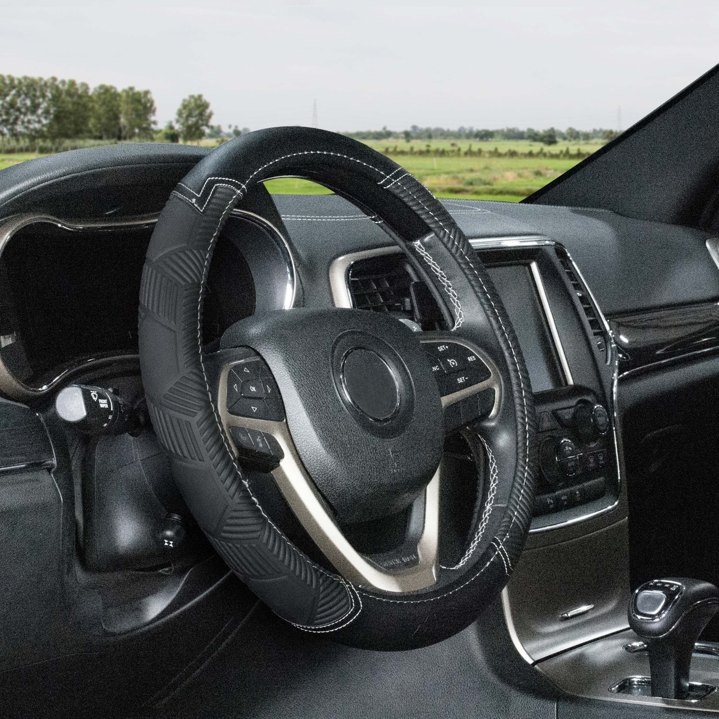 Genuine Dickies Black Heavy Duty Truck Steering Wheel Cover