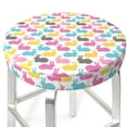 thumbnail image 3 of Fotbe Colorful Rabbit Stool Covers Round,Waterproof Round Bar Stool Covers Bar Chair Covers Washable Stool Cushion Slipcover for 12-14 Inch Chair-13 inch, 3 of 7