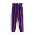 thumbnail image 4 of Cinturón adelgazante ajustado de estilo europeo y americano para mujer, pantalones casuales de cintura alta, pantalones hasta el tobillo amarillos A8GS317, 4 of 4
