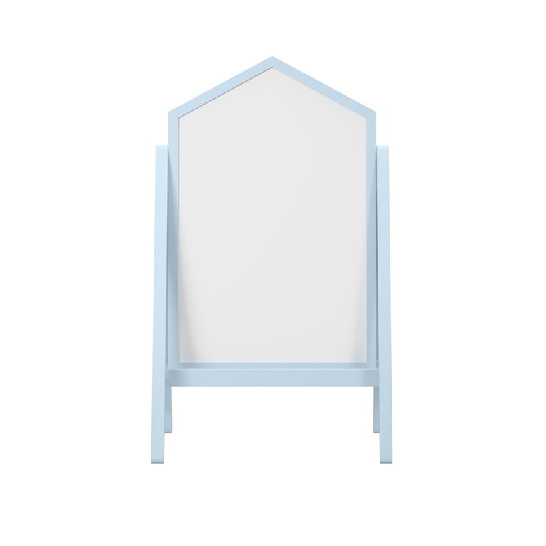 House of Happy Double-Sided Art Easel, Blue Chalkboard & Whiteboard photo 1