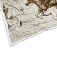 thumbnail image 4 of West Cowboy Throw Blanket, Cowboy riding Wild Tropical Cactus Desert Soft Flannel Bed Throw Blanket for Couch, Vintage Beige Browm Lightweight Fluffy Plush Fuzzy Sofa and Travel Bed Blanket 60X80in, 4 of 4