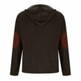 thumbnail image 4 of Coorders Mens Long Sleeve Crewneck Sweatshirts, Western Corduroy Sweatshirt with No Hood, Men's Casual Corduroy Henley Hoodies Tops ,Big and Tall Brown,Size L, 4 of 5