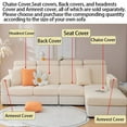 thumbnail image 6 of Wear-Resistant Universal Sofa Cover, Stretch Couch Cushion Slipcovers Replacement, Anti-Slip L Shape Sofa Covers, Chaise Lounge Slipcover Single Seat (off-white), 6 of 8