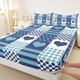 thumbnail image 3 of Castle Fairy Love Heart Print Twin Sheet Sets 3pcs for Boys Girls,Romantic Valentine Twin Fitted Sheet Microfiber,Geometric Stripes Plaid Breathable Flat Sheet,Ultra Soft Home Decor, 3 of 7