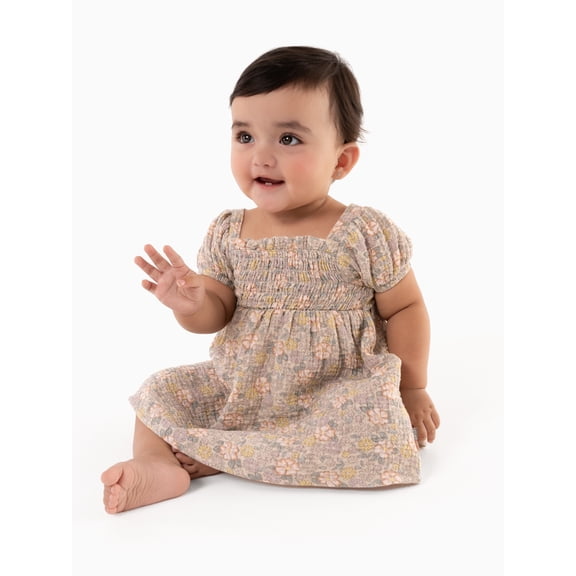 Modern Moments by Gerber Toddler Girl Puff Sleeve Dress, Sizes 12M-5T