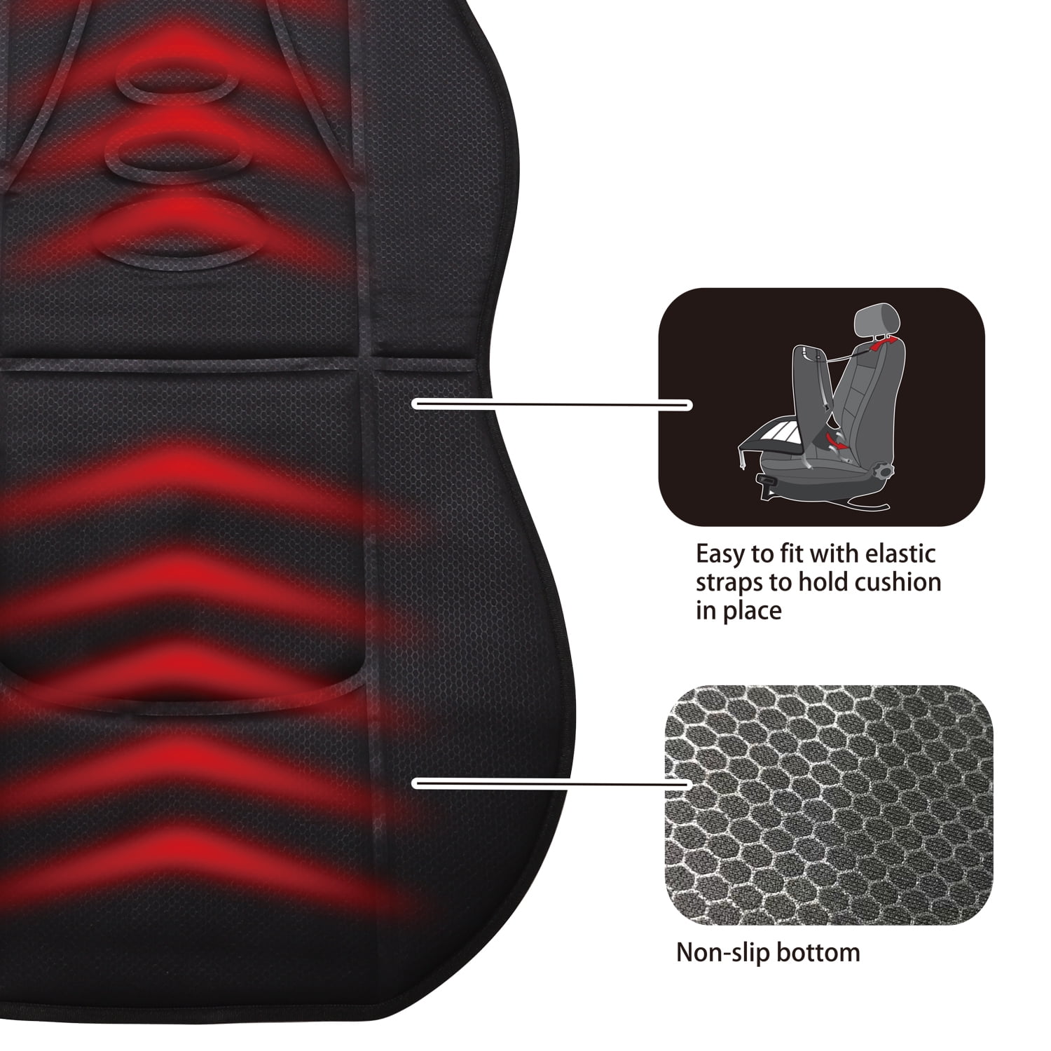 OLYDON Heated Seat Cushion for Office Chair - Universal Heated Seat Covers  with Auto Shut Off Function & Overheat Protection for Home, Office Etc.