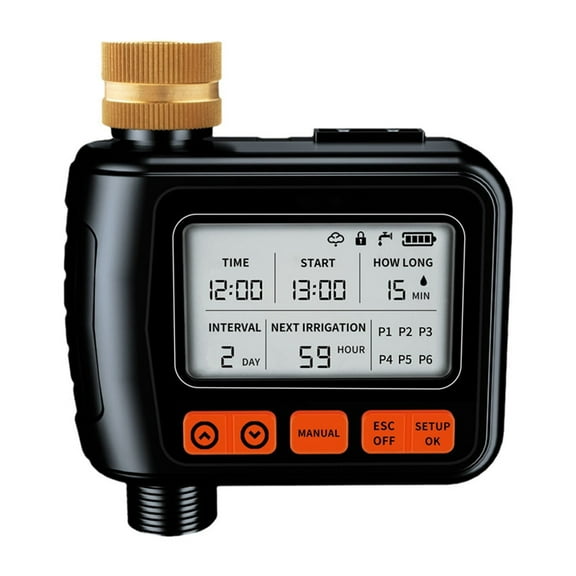 SHEIGUANNI Sprinkler Timer, Large LCD Display Water Timer for Garden Hose, Water Hose Timer with Rain Sensor to Automatically Stop Irrigation, Manual and Programmable Watering Systems