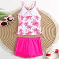 thumbnail image 5 of OYXSER Girls Top Shorts Swimsuit Comfortable Soft Stylish Beach Print Girls Swimsuit, Hot Pink 7-8Y, 5 of 9