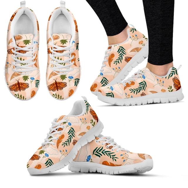 Zapatillas de deporte bohemias con mariposas para mujer, zapatos deportivos casuales con estampado floral bohemio, zapatos de tenis con cordones para niñas.