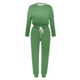 thumbnail image 4 of EHQJNJ Sweatsuit Outfits for Women 2 Piece Set Zip Up Sweatsuit Set for Women Petite Women's Solid Color Round Neck Casual Loose Long Sleeve Top and Pants Set, 4 of 4