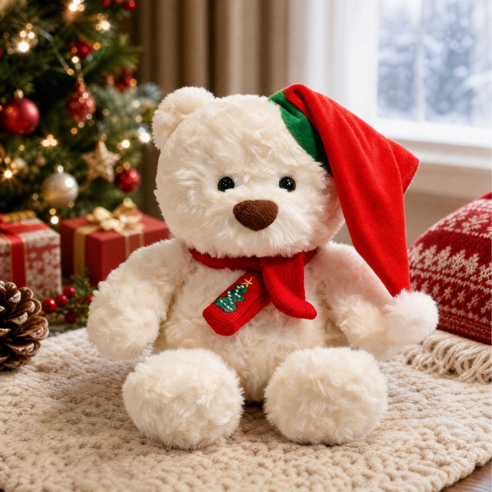 Christmas Plush Doll Toy Christmas Decoration Soft Fabric Figurine for Holiday homes Decor Gift for Craft Enthusiasts Under Christmas Tree Display 1 Pack Polyester Construction Style E