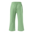 thumbnail image 5 of Ruyang Girls High Waisted Uniform Capri Pants Kids Dress Pant Trouser Cotton Linen Clothes Cropped Preppy Baggy Trouser, 5 of 5
