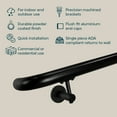 thumbnail image 2 of Industrial Aluminum 1.5 Inch Round Ada Complete Indoor/outdoor Straight Handrail Grab Bar Kit, Returns To Wall, 8 Foot Handrail, 2 of 4