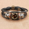 thumbnail image 2 of Fankiway 12 Constellation Bracelet Charm Leather Rope Bracelet Ladies Men Hand Woven Rope Bracelet Punk Chain Cuffs, 2 of 2