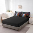 thumbnail image 4 of YST Ice Fire Hockey 7 Piece Bed In A Bag King For Kids Boys Ice Hockey Comforter Set With Sheets Graffiti Tie Dye Sports Bedding Set Teen Men,Abstract Geometric Stripes Hockey Bed Set, 4 of 5