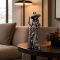 thumbnail image 5 of Magical Witch Resin Figurine Vintage Silver Gothic Tabletop Statue With Broom Cat Moon Pentacle Accents For Shelf TV Stand Office Indoor Halloween Home Decor.A, 5 of 7