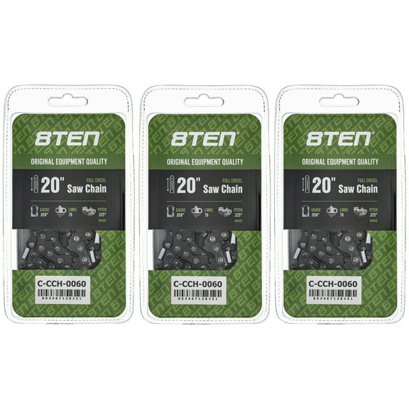 Full Chisel Chainsaw Chain 20 inch .058 .325 76DL for Stihl 36880050076 3 Pack 810-CCC2282H