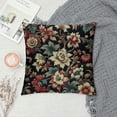 thumbnail image 2 of Orinice Botanical Burgundy Gold Olive Flower Farmhouse Throw Pillows Navy Blue and Red Floral White Linen Throw Pillow Cushion Japanese Asian Style Pillow Cover Case for Living Room White, 2 of 5