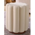 thumbnail image 3 of Better Homes & Gardens Lillian Velvet Tufted Ottoman, Cream, 3 of 6