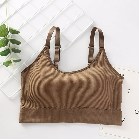 YEJIMAN Women's Adjustable Sports Front Closure Extra-Elastic Breathable Undershirt Bra, Brown Workout Underwear For Women, Polyester Womens Underwear Seamless