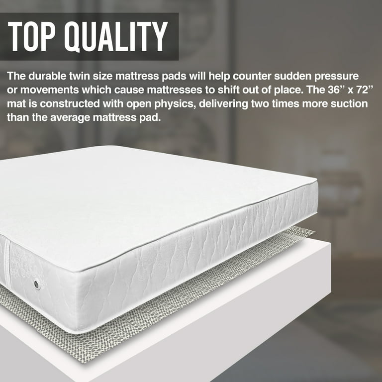 Nevlers Twin Size Anti-Slip Mattress Pad - 36 inch x 72 inch | Prevent Mattresses & Toppers from Slipping | Durable Gripper Pad | Versatile Grip Mats