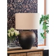 thumbnail image 2 of Signature Design by Ashley Newgerhard 31" Metal Table Lamp with Drum Shade, Brown and Black Textured Finish, 3-Way Switch, 2 of 5