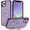 Purple, variant on MYKOMI Magnetic Compatible with iPhone 11 Case with Stand [Military Grade Drop Tested][Compatible with Magnet] Ring Translucent Slim Hard Back Soft Edge