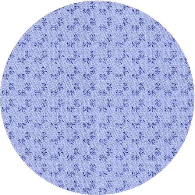 Ahgly Tapis Rond Lavable en Machine Intérieur Transitionnel Bleu Ciel, 3 Pieds Rond