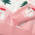 thumbnail image 5 of Mrzhqd Girls Toddler Christmas Sweater Christmas Snowman Snowflake Reindeer Print Sweater Crew Neck Long Sleeve Knit Pullover Cute Tops Fall Winter Kids Clothes Pink Size 5-6 Years, 5 of 9