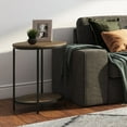 thumbnail image 3 of Jenna Industrial 18 inch Wide Metal Round Accent Side Table in Warm Grey, 3 of 12