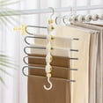 thumbnail image 3 of Amzcrzy Dorm Room Essentials Folding Pants Rack Folding Pants Rack, Multifunctional Multi-Layer Pants Hanger, Household Seamless Pants Clip, Wardrobe Storage Tool Dorm Room Essentials for Girls, 3 of 4