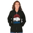 thumbnail image 5 of Vintage Patriotic American Buffalo Unisex Fleece Graphic Zip Up Hoodie Brisco Brands 3X, 5 of 6