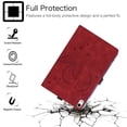 thumbnail image 3 of Wallet Case for iPad Mini 2021(6th Generation), iPad Mini 6 Case with Pen Slot, Allytech PU Leather Scratch-Free Anti-Slip Stand Card Pocket Embossed Butterfly Floral Case for iPad Mini 6 8.3", Red, 3 of 6