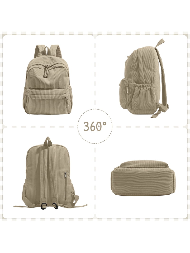 Corduroy School Backpack for Girls Boys, Cute Student Bookbag with Pockets Amazon.com: BTOOP School Backpack for Teens Large Corduroy  main image 4
