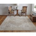 thumbnail image 4 of 8' X 10' Tan Brown And Ivory Floral Power Loom Distressed Area Rug, 4 of 9