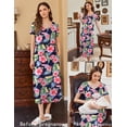 thumbnail image 3 of Vestido de maternidad y lactancia Ekouaer, verano, manga corta, verde, 3 of 5
