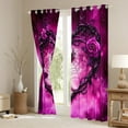 thumbnail image 3 of Feelyou 3D Spider Animal Blackout Curtains Set of 2 (52x84 Each), Pink Romantic Rose Floral Window Curtains, 3 of 6