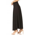 thumbnail image 2 of Women's Casual Solid Flare A-line Long Skirt with Elastic Waistband, 2 of 6