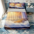 thumbnail image 2 of Erosebridal Orange Painted Lighthouse Zipper Full Size Comforter Sets with Fitted Sheet and 2 Pillowcases for Boys Girls, Seagull Wave Sunset Zipper Bedding Set, Gray Reversible, 4pcs, 2 of 7