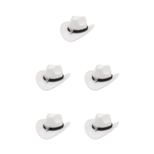 Decodeary Western Outback Cowboy Hat Channel Inner Cowboy Classic Hat Large Brim Provides white 5Set