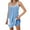 Blue, variant on Summer V-neck Women Plain Knit Dress Sleeveless Spaghetti Strap Casual Loose Athletic Dress with Shorts Pocket