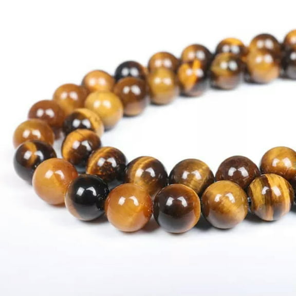 HOOUN 4 6 8 10 12mm Natural Tiger Eye Loose Strand Beads Stones Jewelry Making DIY-12mm-Yellow Tiger Eye