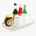 thumbnail image 2 of Counter Organizer for Bathroom, Kitchen or Coffee Bar, Metal Shelf with Faux Marble, Vanity Countertop Makeup Storage, Dresser Perfume Display Rack, Toilet Tank Tray, 2 of 8