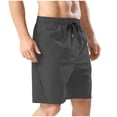 thumbnail image 3 of Hxshgdsn Mens Workout Shorts 5 Inch Quick Dry Elastic Waist Drawstring Casual Sportwear（Dark Gray/M）, 3 of 5
