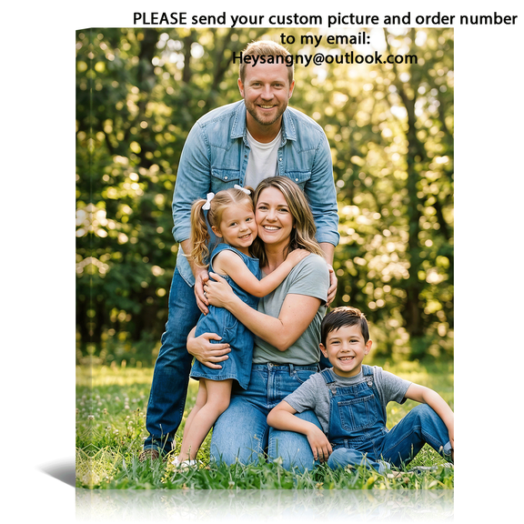 Custom Pictures on Canvas Prints with Your Photos, Personalized Wall Art Decor Gifts for Family Mom Dad Couples Baby Pets Home Office, 11x14inch