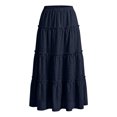 thumbnail image 6 of ZOYOEN Girls Eyelet Ruffled Skirts- Cute Trendy Casual Elastic Waist Kids Maxi Skirt Navy Size 12, 6 of 7