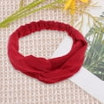 thumbnail image 4 of Unique Bargains 1 Pc Simple Solid Elastic Cross Headwrap for Women Dark Red, 4 of 6