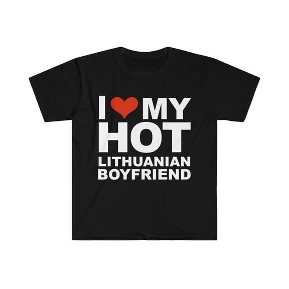 Love hot Lithuanian Boyfriend Valentine's Day Lithuania Unisex Tshirt S-3XL